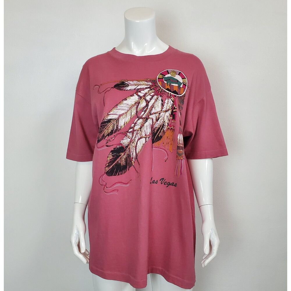 Vintage 90s Diamond Dust Pink Las Vegas Tourist Tee